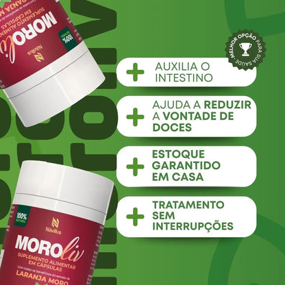 Kit 6 Moroliv Cápsulas Naturais Metabolismo E Saciedade Sem Sabor