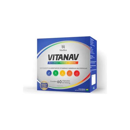 Vitaminas E Minerais Suplemento Alimentar Návillus 60 Caps Vitanav Sem Sabor