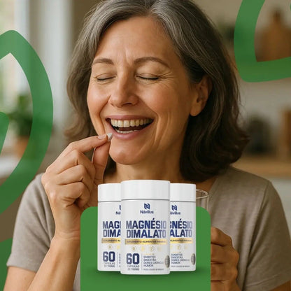 4 Alta Absorção Magnésio Dimalato 60 Cáps | Návillus Sem Sabor