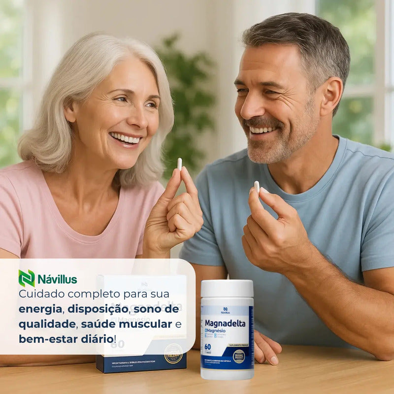 Návillus Magnadelta Magnésio 60 Cápsulas Sem Sabor