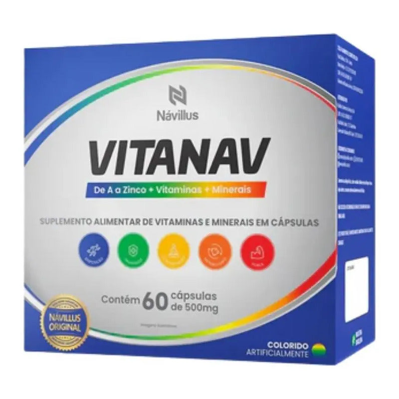 Vitaminas E Minerais Suplemento Alimentar Návillus 60 Caps Sem Sabor