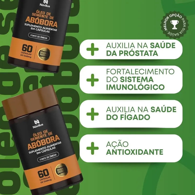 Oleo De Semente De Abobora Návillus 60 Caps Sem Sabor