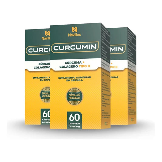 3 Un Suplemento Antiinflamatório Curcumin Navillus 60cap Sem Sabor
