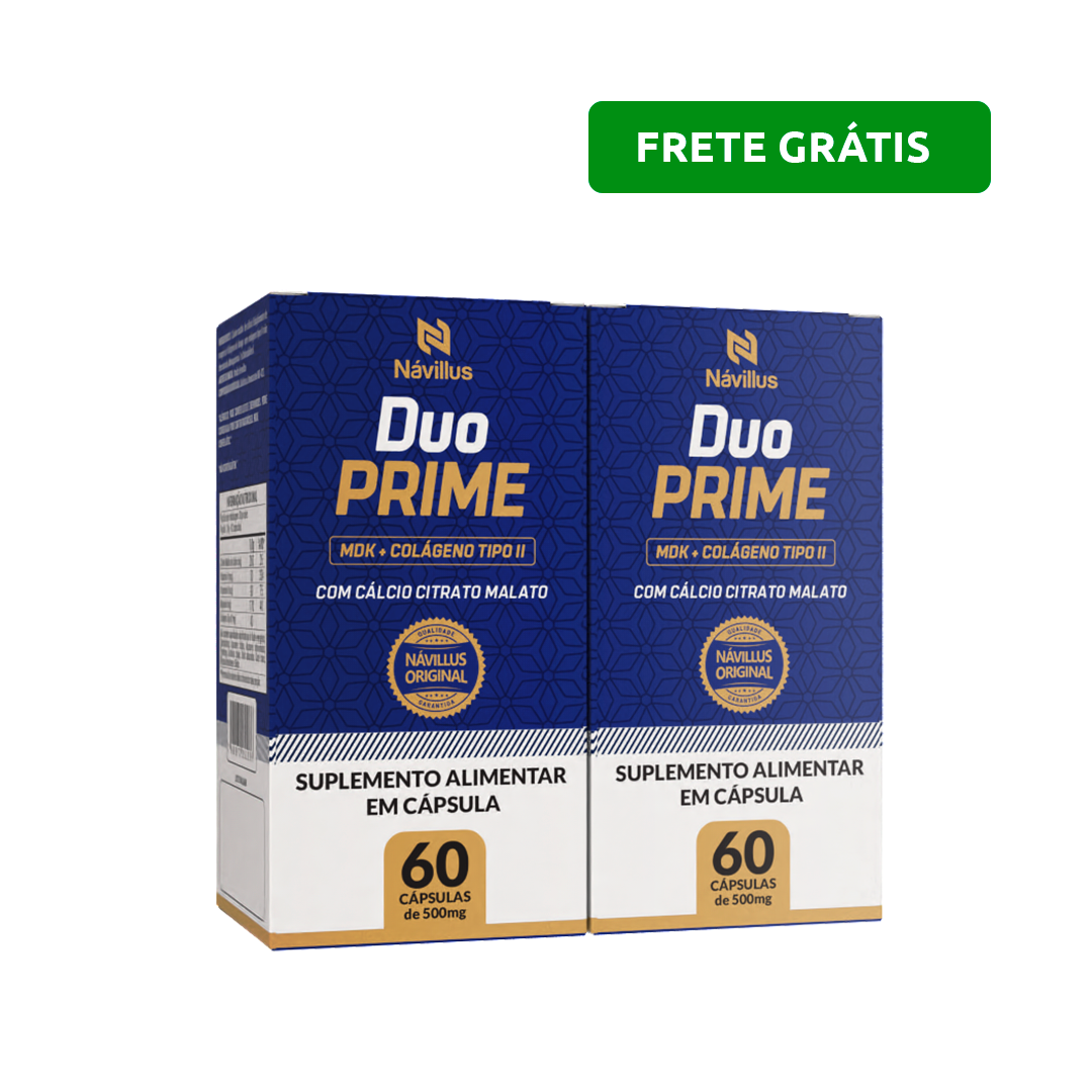 Duoprime – Cálcio + Colágeno Tipo II para Ossos e Articulações | 60 Cáps – Návillus