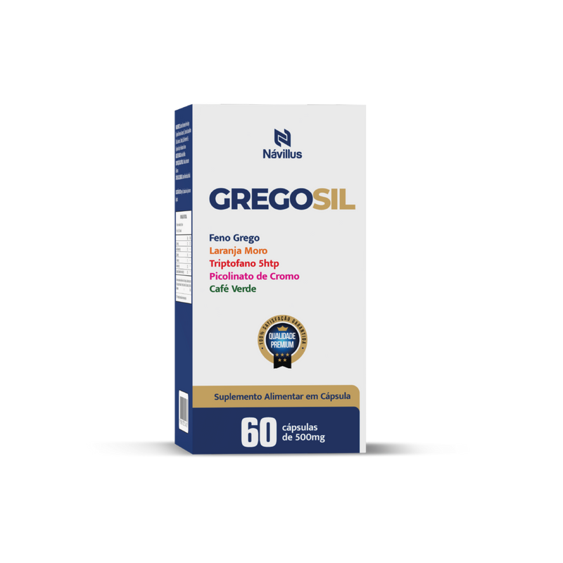 Gregosil 60 caps (  Feno Grego  Laranja Moro  Triptofano 5htp  Picolinato de Cromo  Café Verde)