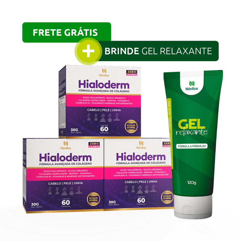 Hialoderm – Colágeno com Ácido Hialurônico, Silício e Vitaminas para Pele, Cabelo e Unhas | 60 Cáps – Návillus