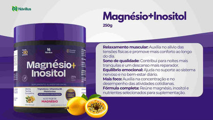 KIT Magnésio + Inositol - Equilibrio Emocional e Alívio da Ansiedade I 250 gramas - Návillus (Cópia)