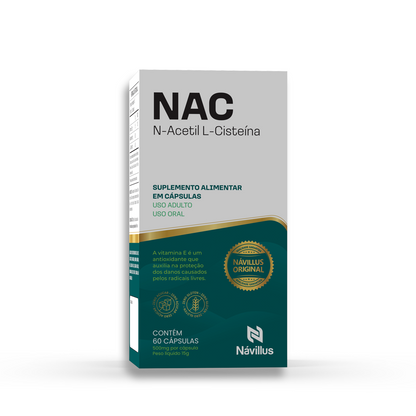 KIT NAC 600mg (N-Acetil L-Cisteína) – Antioxidante Mais Poderoso do Corpo | 60 Cáps – Návillus (Cópia)