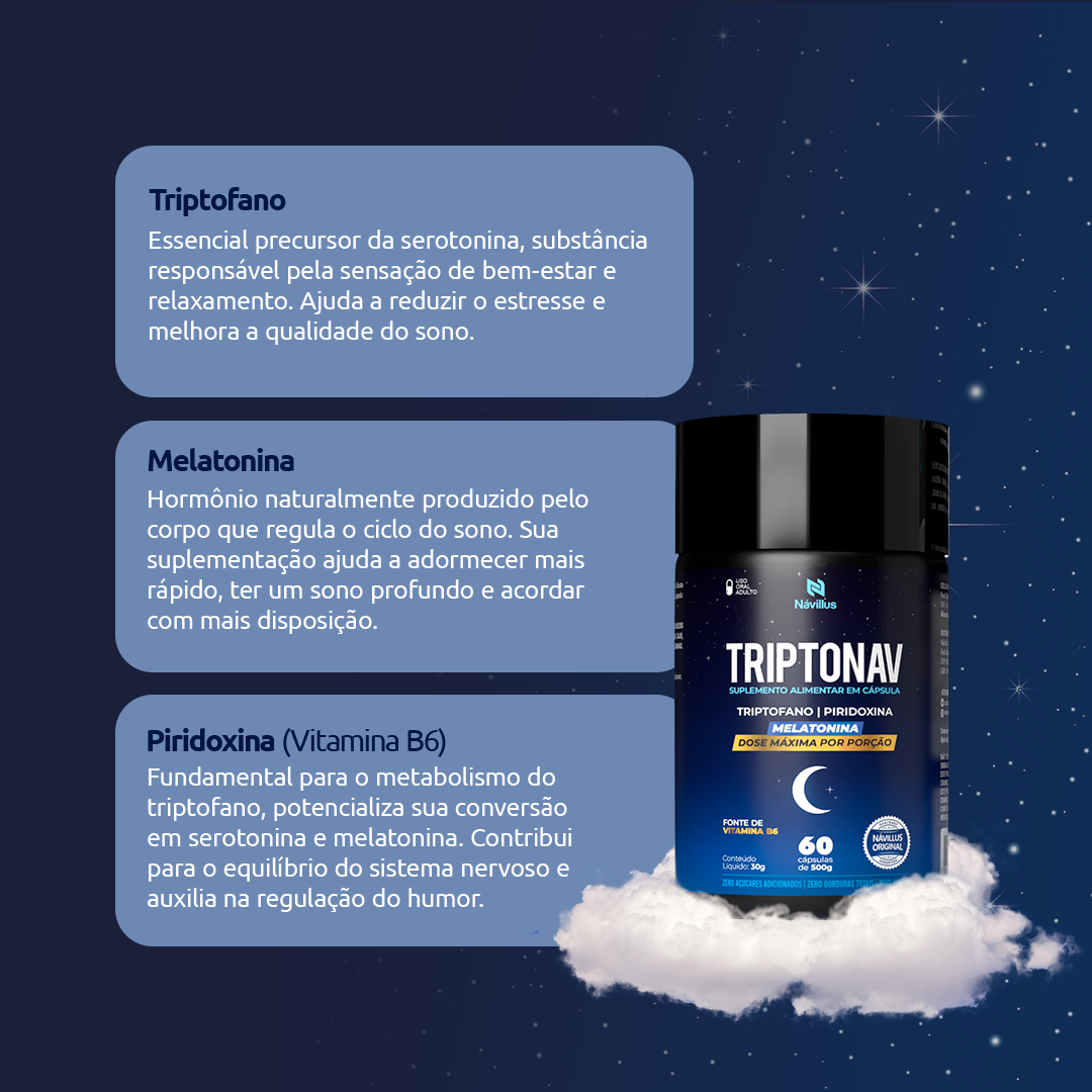 Triptonav – Sono contínuo e de qualidade | 60 Cáps – Návillus