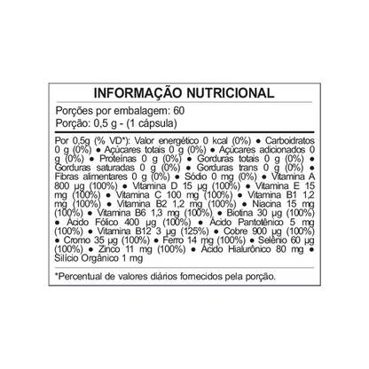Hialoderm – Colágeno com Ácido Hialurônico, Silício e Vitaminas para Pele, Cabelo e Unhas | 60 Cáps – Návillus