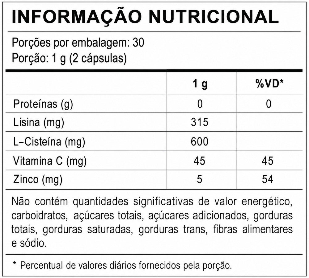 TABELA NUTRICIONAL