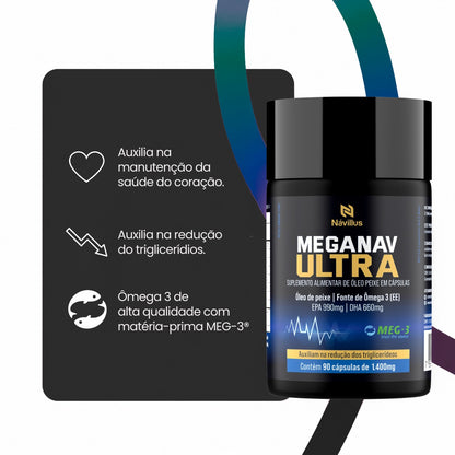 MEGANAV ULTRA 990/660 MEG-3® 90 Caps - Ajuda a Reduzir os Triglicerídeos