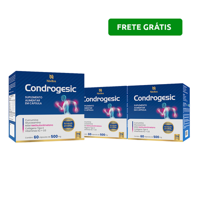 Condrogesic – Saúde Articular com Curcumina, Colágeno Tipo II e Vitaminas | 60 Cáps – Návillus
