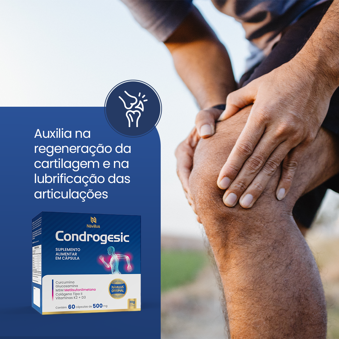 Condrogesic – Saúde Articular com Curcumina, Colágeno Tipo II e Vitaminas | 60 Cáps – Návillus