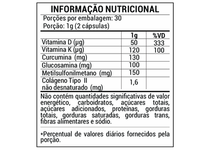 Condrogesic – Saúde Articular com Curcumina, Colágeno Tipo II e Vitaminas | 60 Cáps – Návillus