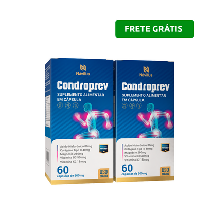 Condroprev – Saúde Articular (Colágeno Tipo II + Ácido Hialurônico) | 60 Cáps
