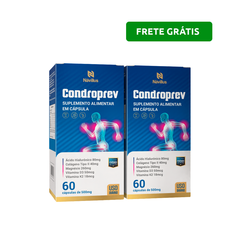 Condroprev – Saúde Articular (Colágeno Tipo II + Ácido Hialurônico) | 60 Cáps