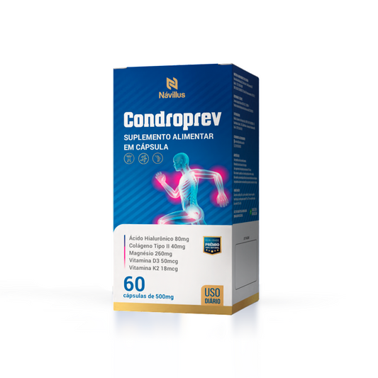 Condroprev – Saúde Articular (Colágeno Tipo II + Ácido Hialurônico) | 60 Cáps