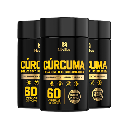 Cúrcuma – Alívio Natural para Dores e Inflamações | 60 Cápsulas de 500mg – Návillus
