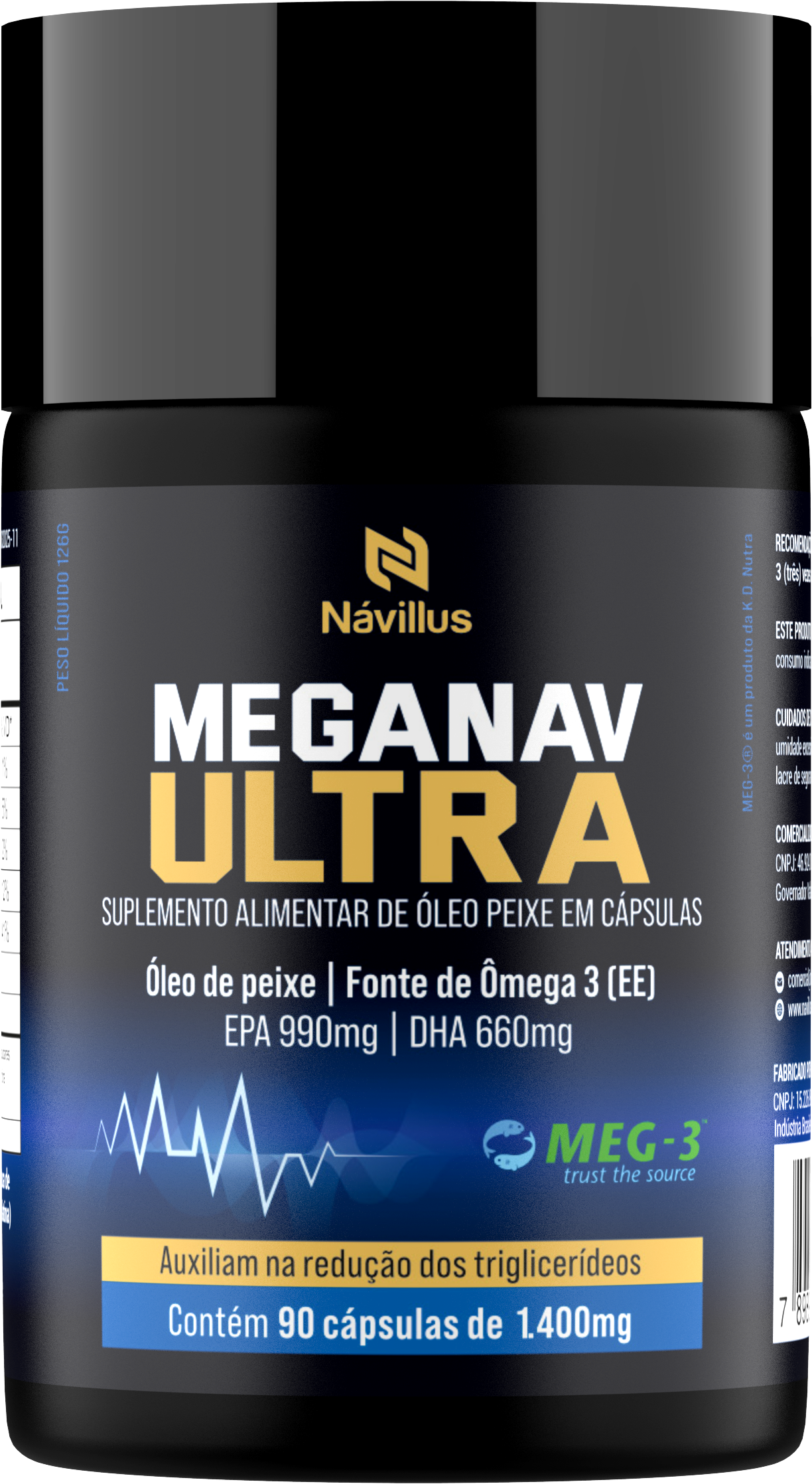 MEGANAV ULTRA 990/660 MEG-3® 90 Caps - Ajuda a Reduzir os Triglicerídeos