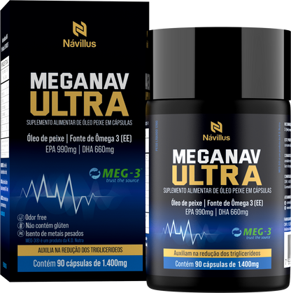MEGANAV ULTRA 990/660 MEG-3® 90 Caps - Ajuda a Reduzir os Triglicerídeos