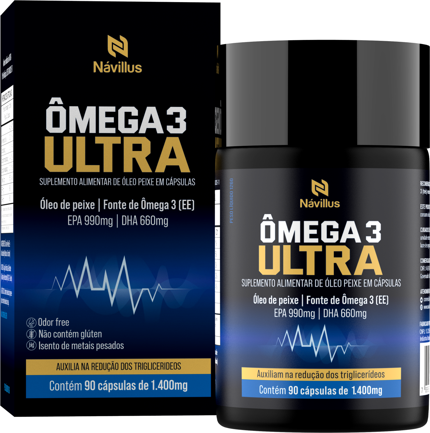 ÔMEGA 3 ULTRA 990/660 90 Caps - Melhor Ômega para a Saúde do Coração