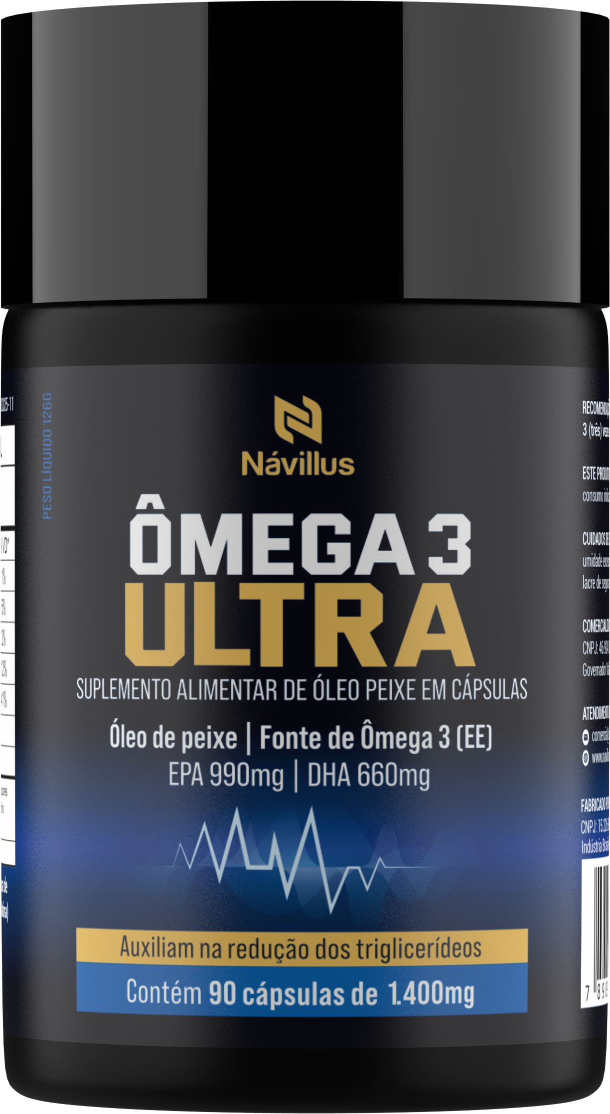 ÔMEGA 3 ULTRA 990/660 90 Caps - Melhor Ômega para a Saúde do Coração