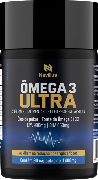 ÔMEGA 3 ULTRA 990/660 90 Caps - Melhor Ômega para a Saúde do Coração