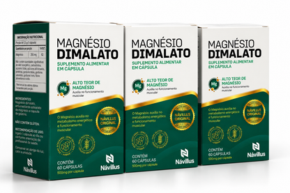 Magnésio Dimalato – Energia e Suporte Muscular | 60 Cáps – Návillus