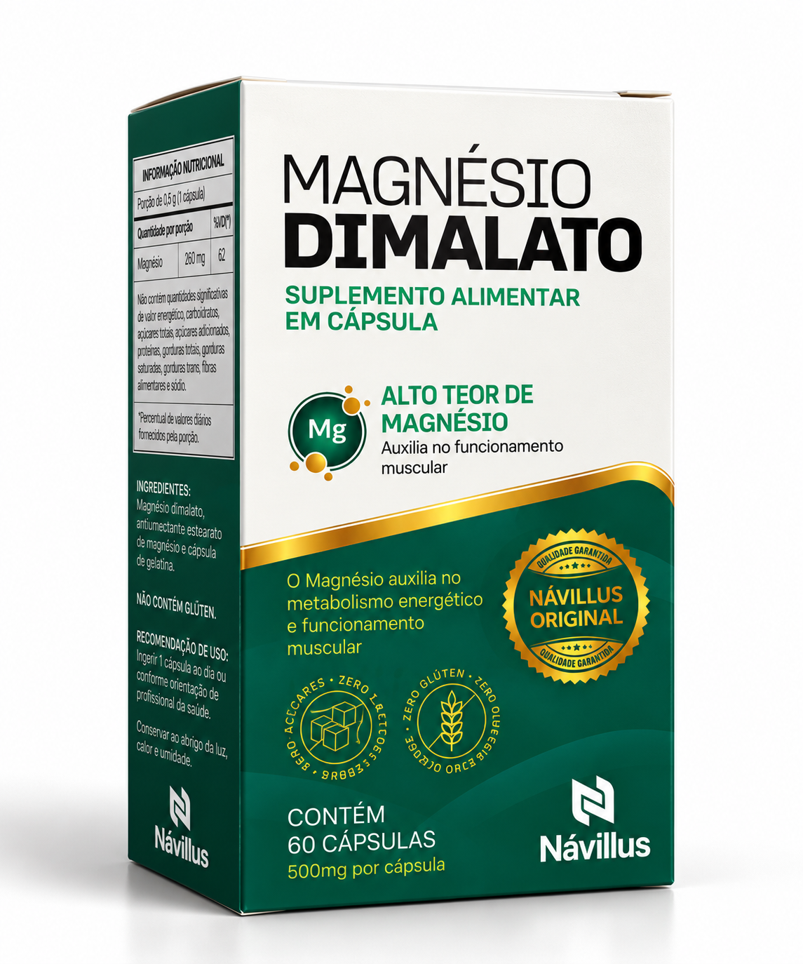 Magnésio Dimalato – Energia e Suporte Muscular | 60 Cáps – Návillus