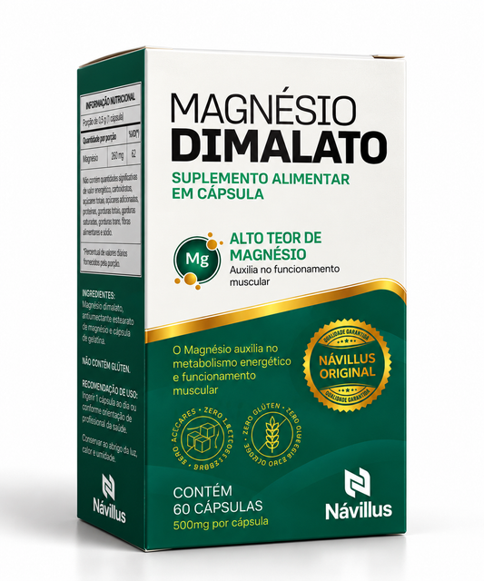 Magnésio Dimalato – Energia e Suporte Muscular | 60 Cáps – Návillus