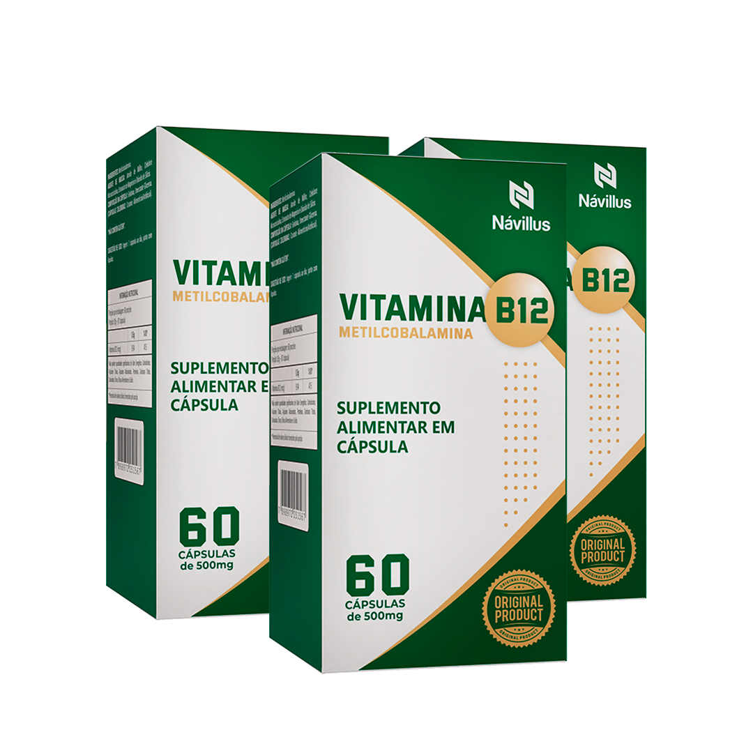 Vitamina B12 Metilcobalamina 9,94 mcg – Energia, Cérebro e Sistema Nervoso | 60 Cáps – Návillus