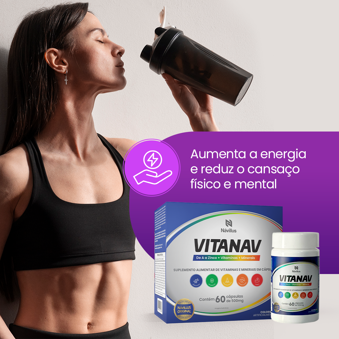 Vitanav – Multivitamínico de A a Zinco para Energia, Imunidade e Equilíbrio | 60 Cáps – Návillus
