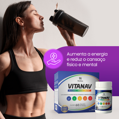 Vitanav – Multivitamínico de A a Zinco para Energia, Imunidade e Equilíbrio | 60 Cáps – Návillus