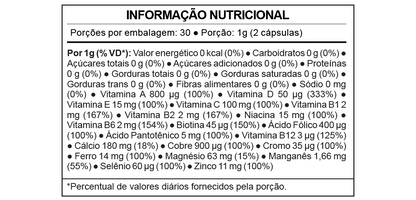 Vitanav – Multivitamínico de A a Zinco para Energia, Imunidade e Equilíbrio | 60 Cáps – Návillus