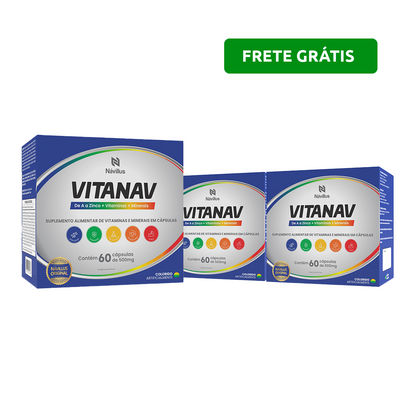 Vitanav – Multivitamínico de A a Zinco para Energia, Imunidade e Equilíbrio | 60 Cáps – Návillus
